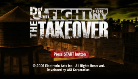 Def Jam Fight for NY The Takeover title screen for PSP
